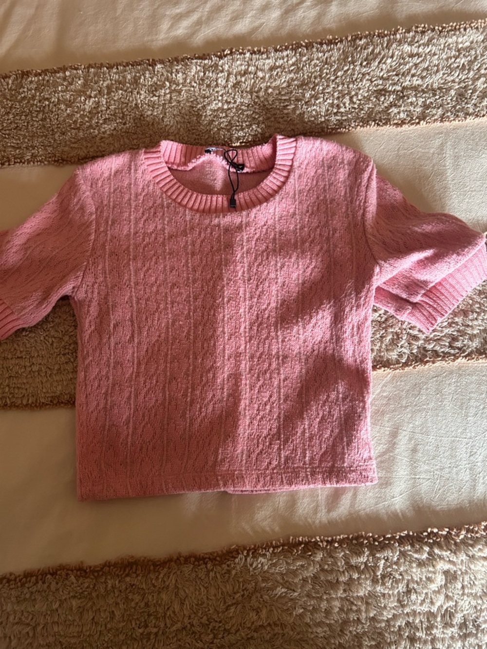 Zara Pink Ribbed Knit Midi Skirt Set - Picture 3 of 4